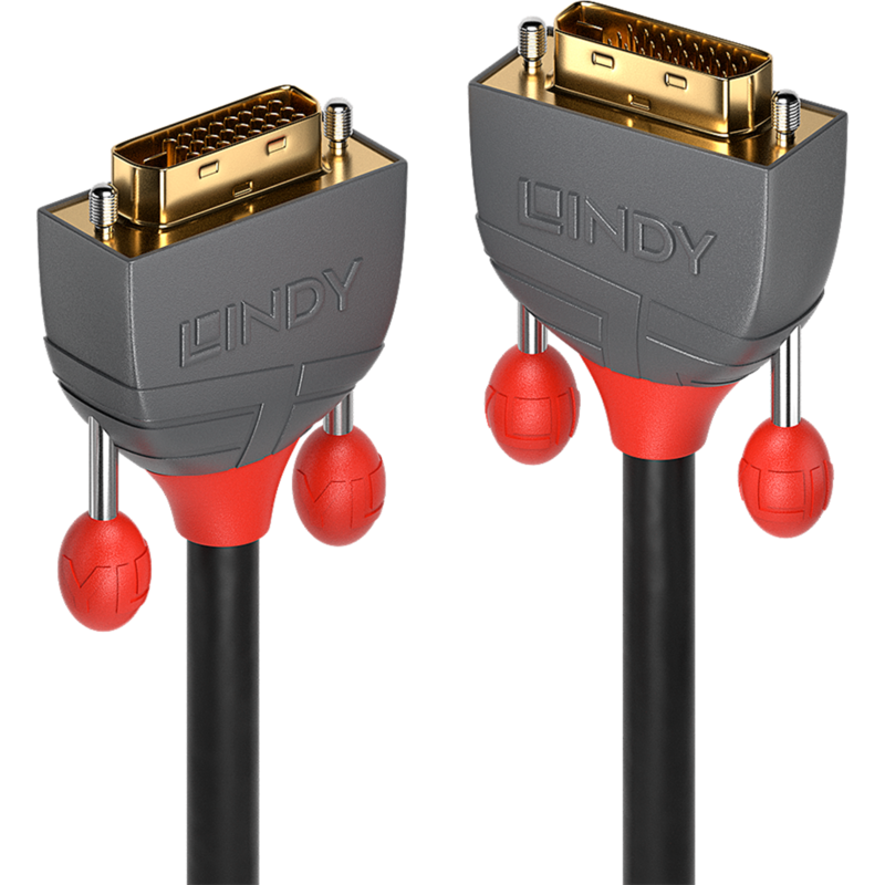 Lindy DVI-D Dual-Link Kabel, Anthra Line, schwarz/grau, 15 Meter