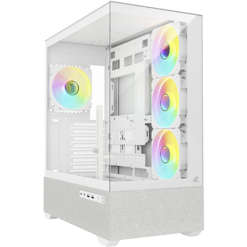Sharkoon AK7 ARGB Tower-Gehäuse, weiß, Tempered Glass x 2