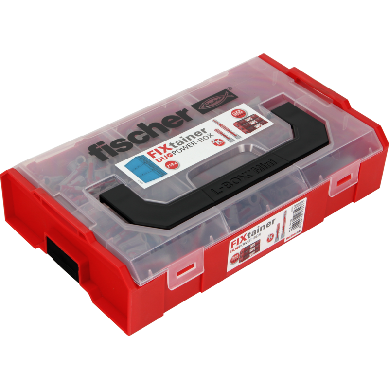 fischer FixTainer-DUOPOWER kurz / lang NV Dübel, hellgrau/rot, 210-teilig