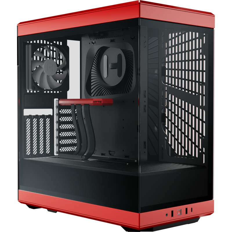 HYTE Y40 Tower-Gehäuse, rot/schwarz, Tempered Glass
