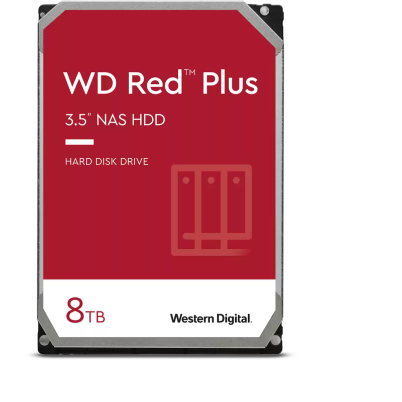 WD Red Plus NAS-Festplatte 8 TB, SATA 6 Gb/s, 3,5", 24/7