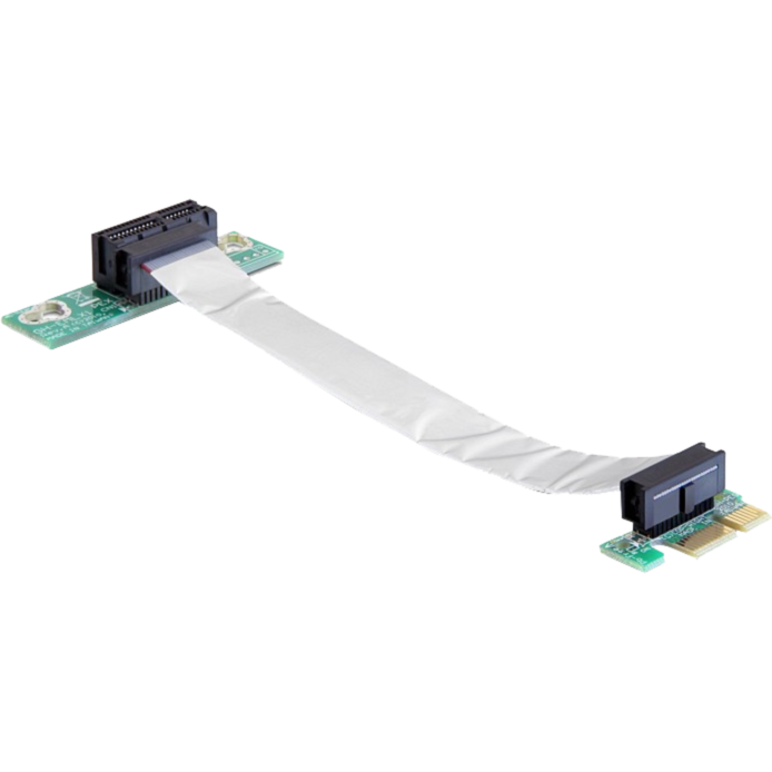 DeLOCK Riser Karte PCI Express x1 > x1 mit flexiblem Kabel 13 cm links gerichtet