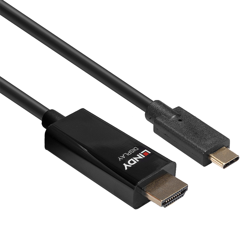 Lindy USB Adapterkabel, USB-C Stecker > HDMI Stecker Kabel, schwarz, 10 Meter