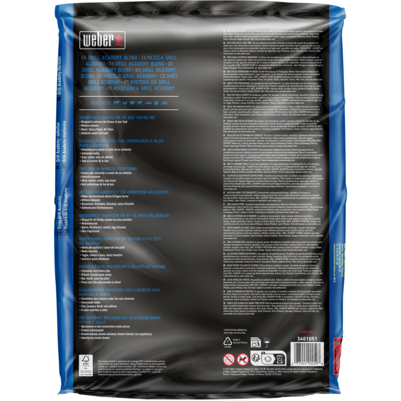 Weber Holzpellets Grill Academy Blend, 8kg Brennstoff, für Smoker und