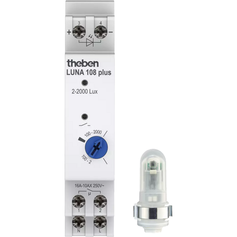 Theben Analoger Dämmerungsschalter LUNA 108 plus AL Schalter, 1 Kanal, inkl.