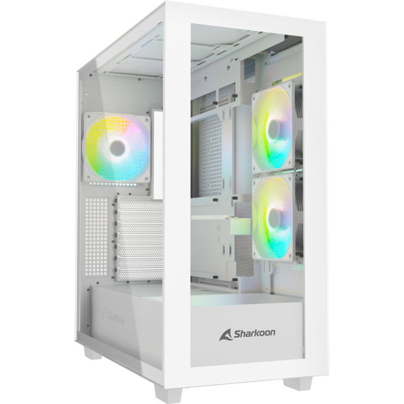 Sharkoon Rebel C60 RGB Tower-Gehäuse, weiß, Tempered Glass