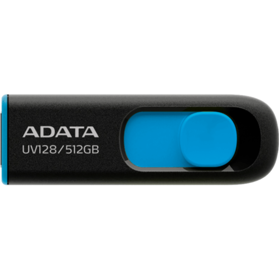 ADATA UV128 512 GB USB-Stick, schwarz/blau, USB-A 3.2 Gen 1