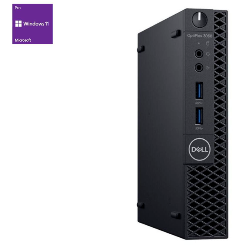 Dell OptiPlex 3060 MP Generalüberholt Mini-PC, schwarz, Windows 11 Pro 64-Bit, Generalüberholt