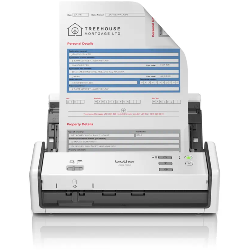 Brother ADS-1300 Einzugsscanner, grau, USB-C, USB Host, Gebraucht
