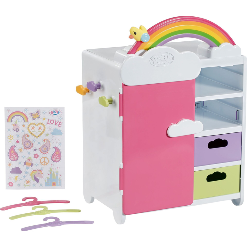 ZAPF Creation BABY born Regenbogen Schrank Puppenmöbel