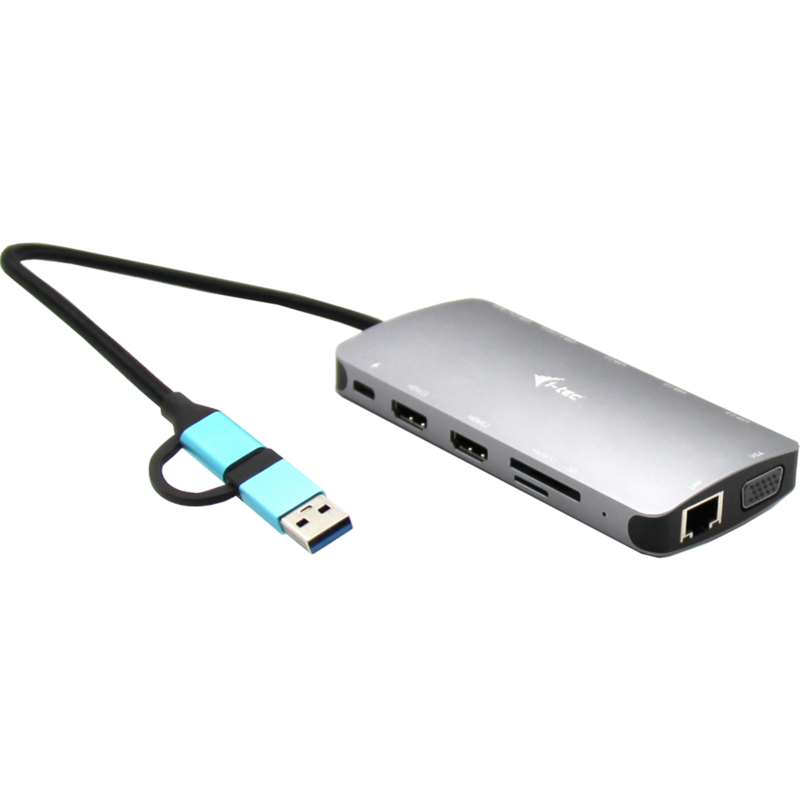 i-tec USB 3.0 USB-C/Thunderbolt 3x Display Travel Nano Dock LAN Power Delivery