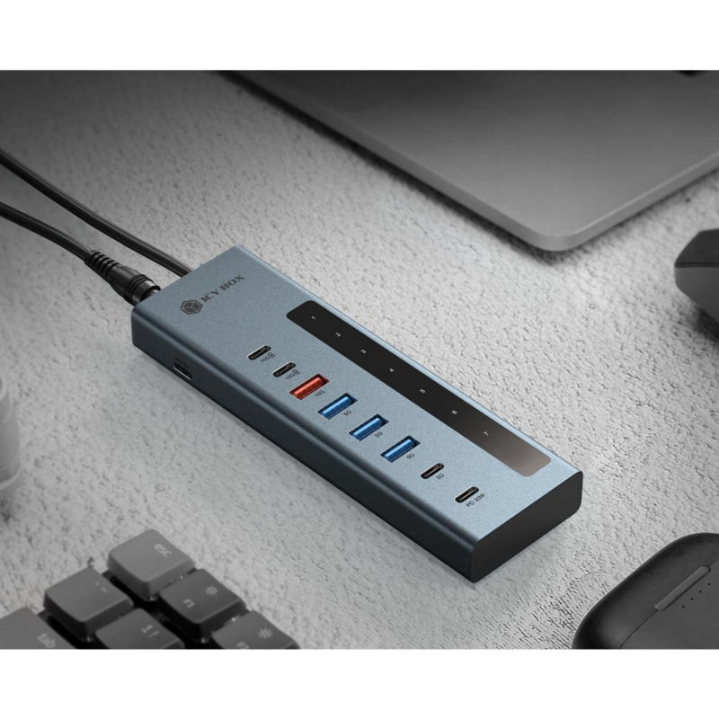 ICY BOX IB-HUB1743-CPD USB-Hub, anthrazit