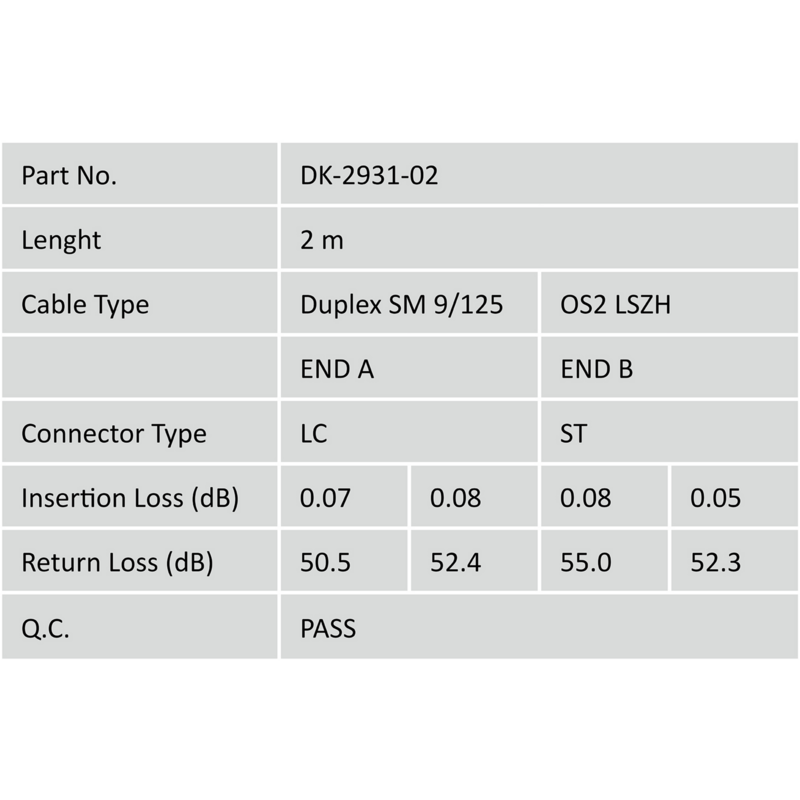 Digitus LWL Patchkabel, Duplex, LC > ST Stecker, Singlemode OS2 Kabel, gelb, 2