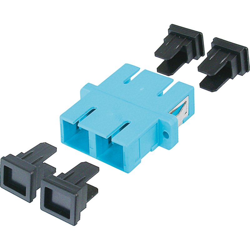 Digitus LWL Kupplung, Duplex, SC > SC Buchse, Multimode OM3, hellblau, inkl.