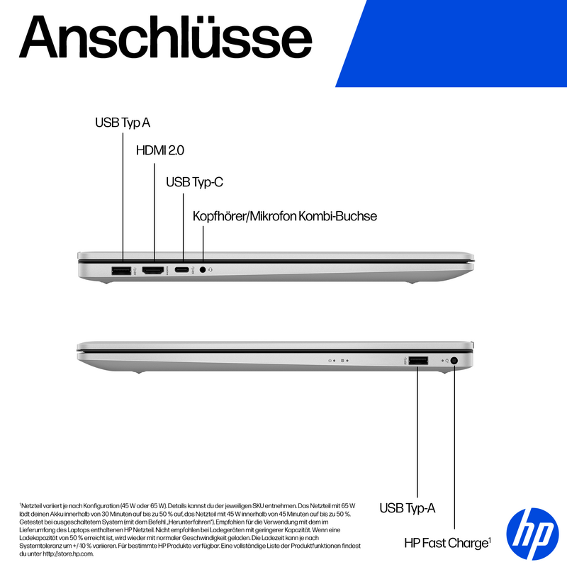 HP 17-cn4272ng Notebook, 17,3", Full HD, Intel Core 7 150U, ohne Betriebssystem, SSD, 16GB RAM