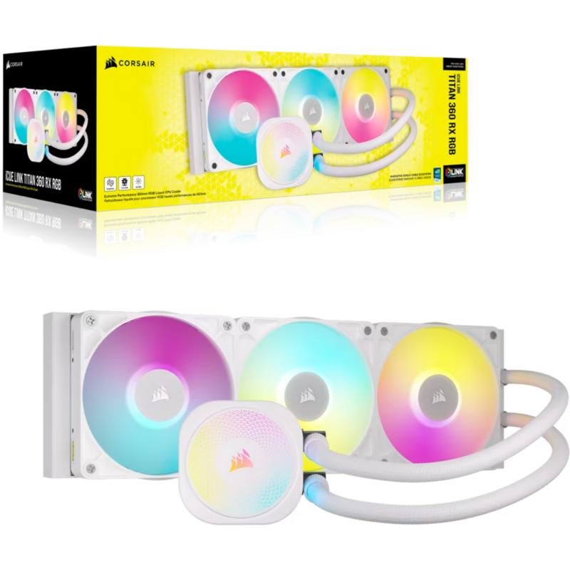 Corsair iCUE LINK TITAN 360 RX RGB Generalüberholt Wasserkühlung, weiß, Generalüberholt