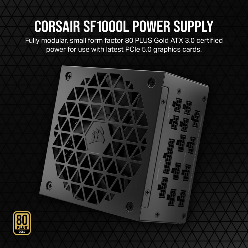 Corsair SF1000L 1000W Generalüberholt PC-Netzteil, schwarz, Kabel-Management, Generalüberholt