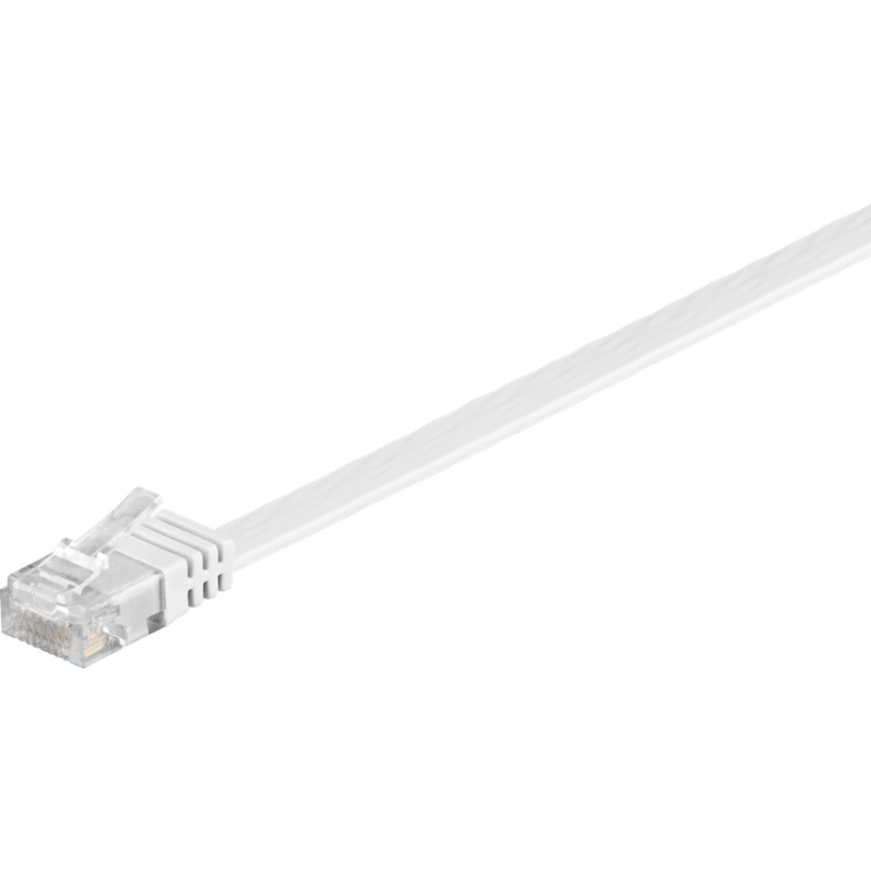 goobay Patchkabel RJ-45 Stecker > RJ-45 Stecker Kabel, weiß, 5 Meter, flach