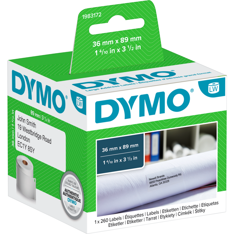 Dymo LabelWriter ORIGINAL Adressetiketten 36x89mm, 1 Rolle mit 260 Etiketten