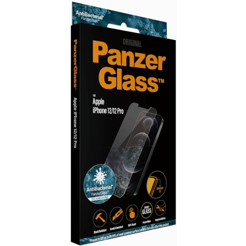 PanzerGlass Displayschutz Schutzfolie, transparent, iPhone 12 | 12 Pro