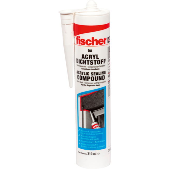 fischer Acryldichtstoff DA W 310ml Dichtmasse, weiß