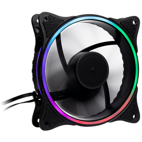Inter-Tech RGB-Lüfter 120x120x25 Gehäuselüfter, schwarz, für IT-3303 und IT-3306