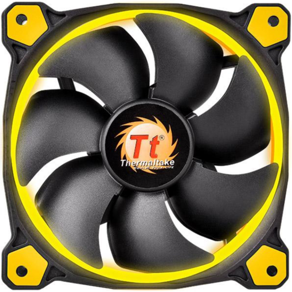 Thermaltake Riing 14 LED Yellow 140x140x25 Gehäuselüfter, schwarz/gelb