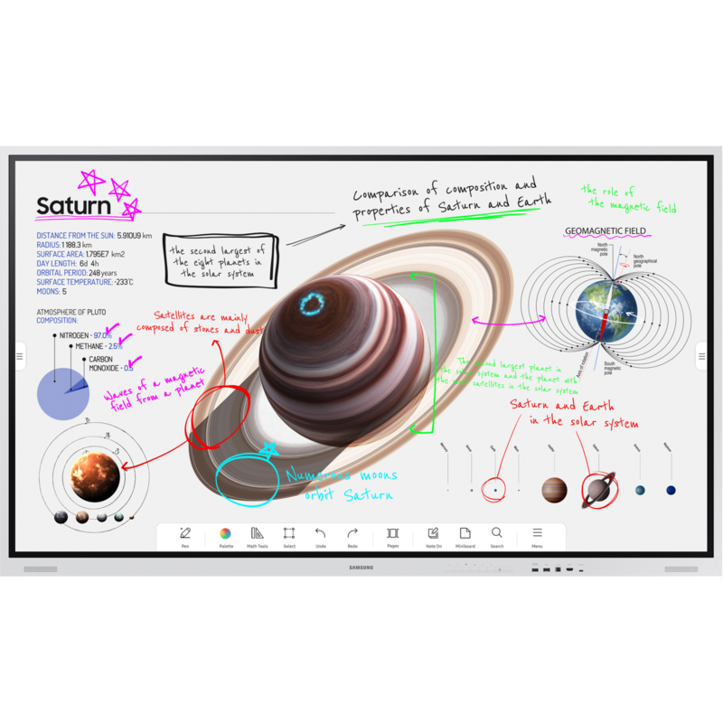 Samsung Flip Pro WM75B Public Display, hellgrau, UltraHD/4K, Multitouch, USB-C