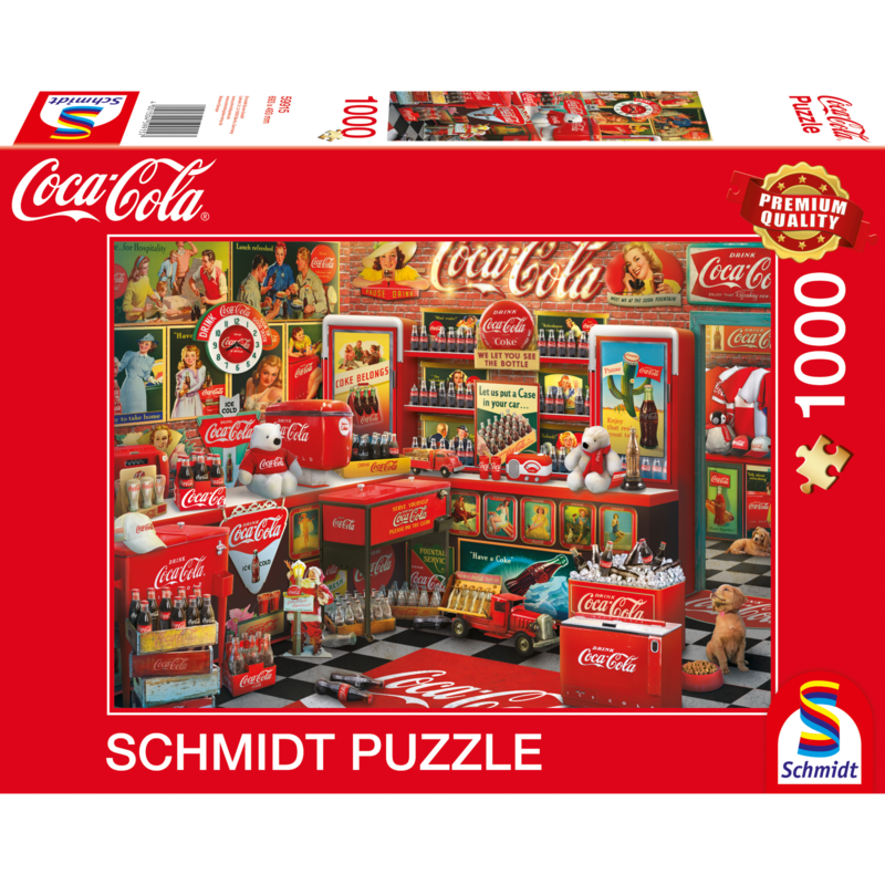 Schmidt Spiele Coca Cola - Nostalgie-Shop Puzzle, 1000 Teile