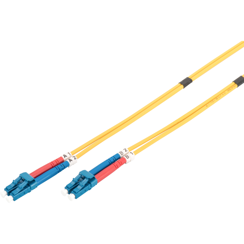 Digitus LWL Patchkabel, Duplex, LC > LC Stecker, Singlemode OS2 Kabel, gelb, 5