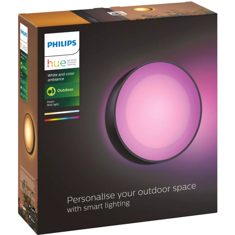 Philips HUE Hue White & Color Ambiance Daylo Wandleuchte LED-Leuchte, schwarz