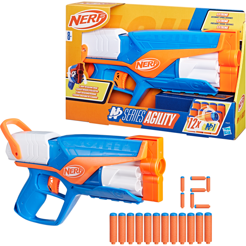 Nerf Nerf N Series Agility Dartblaster, blau/orange