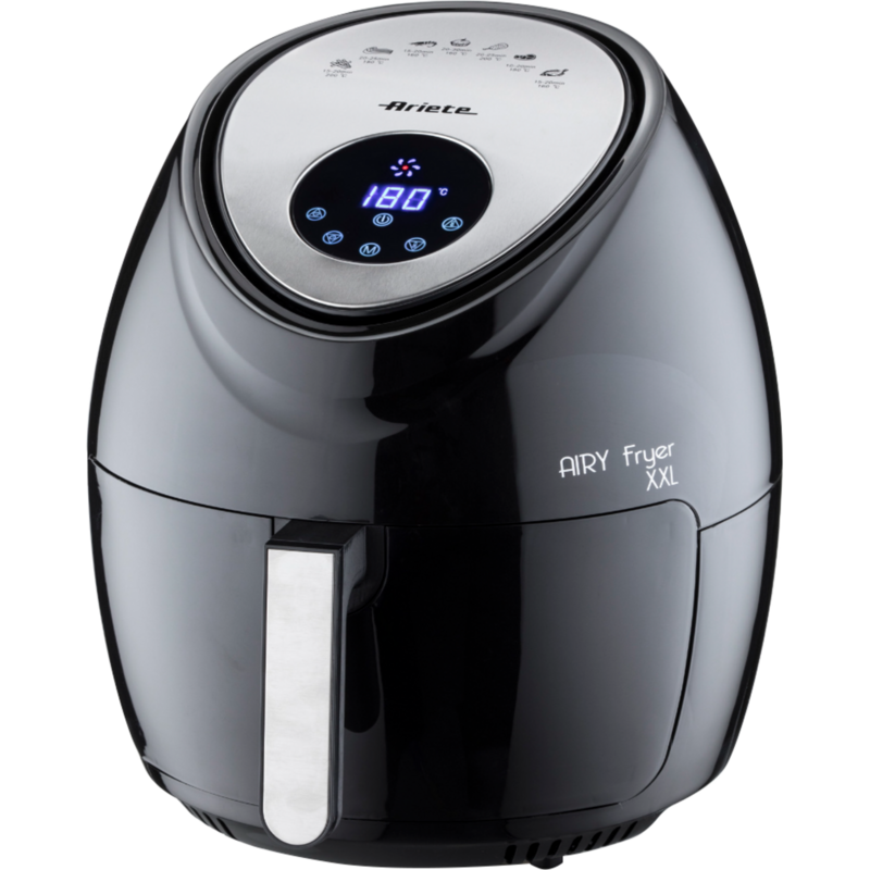 Ariete Airy Fryer XXL Heißluftfritteuse, schwarz, 1.800 Watt, Korb 7 Liter