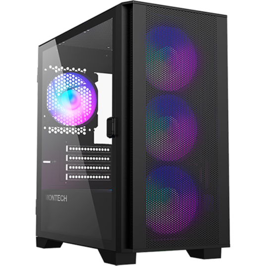 Montech AIR 100 ARGB Tower-Gehäuse, schwarz, Tempered Glass