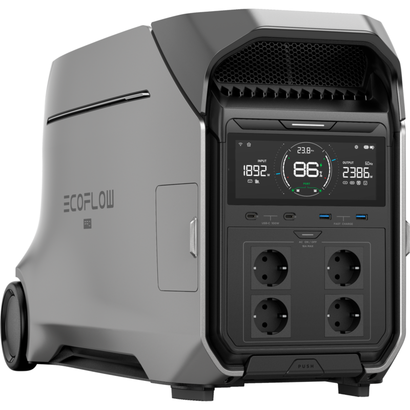 EcoFlow DELTA Pro 3 EU, tragbare Powerstation, silber/schwarz, 4.096 Wh, X-boost