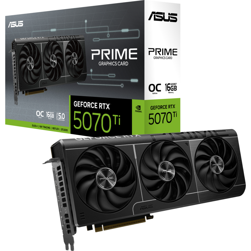 ASUS GeForce RTX 5070 Ti PRIME GAMING OC Grafikkarte, DLSS 4, 3x DisplayPort, 1x