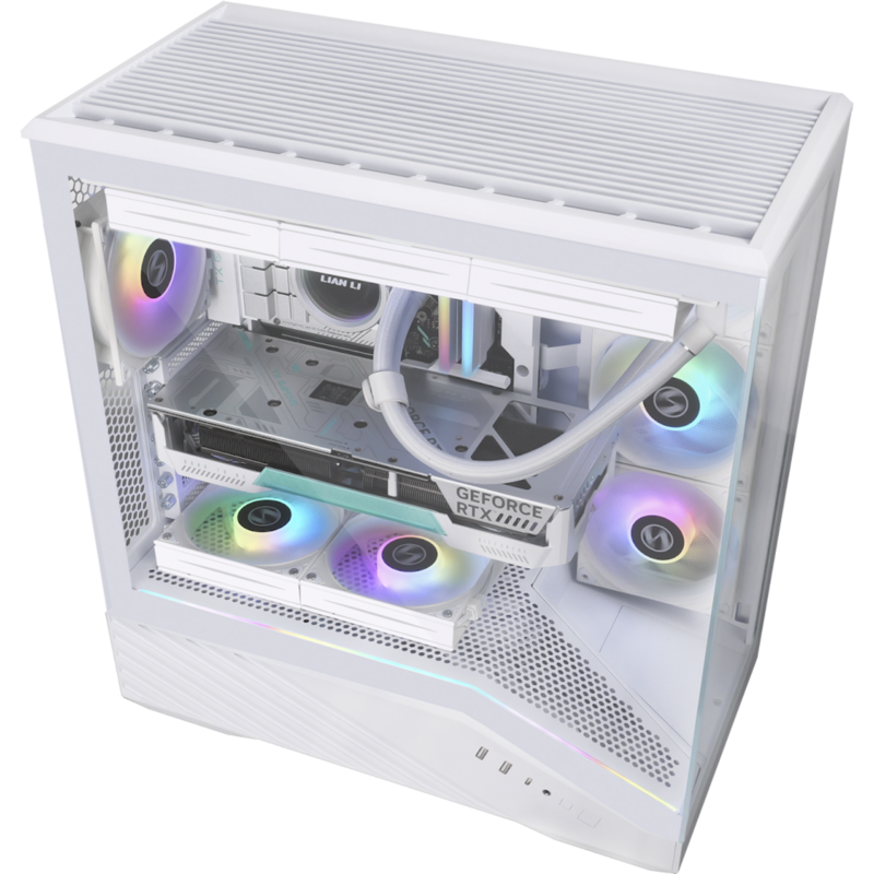 Lian Li Vector V100R Tower-Gehäuse, weiß, Tempered Glass x 2