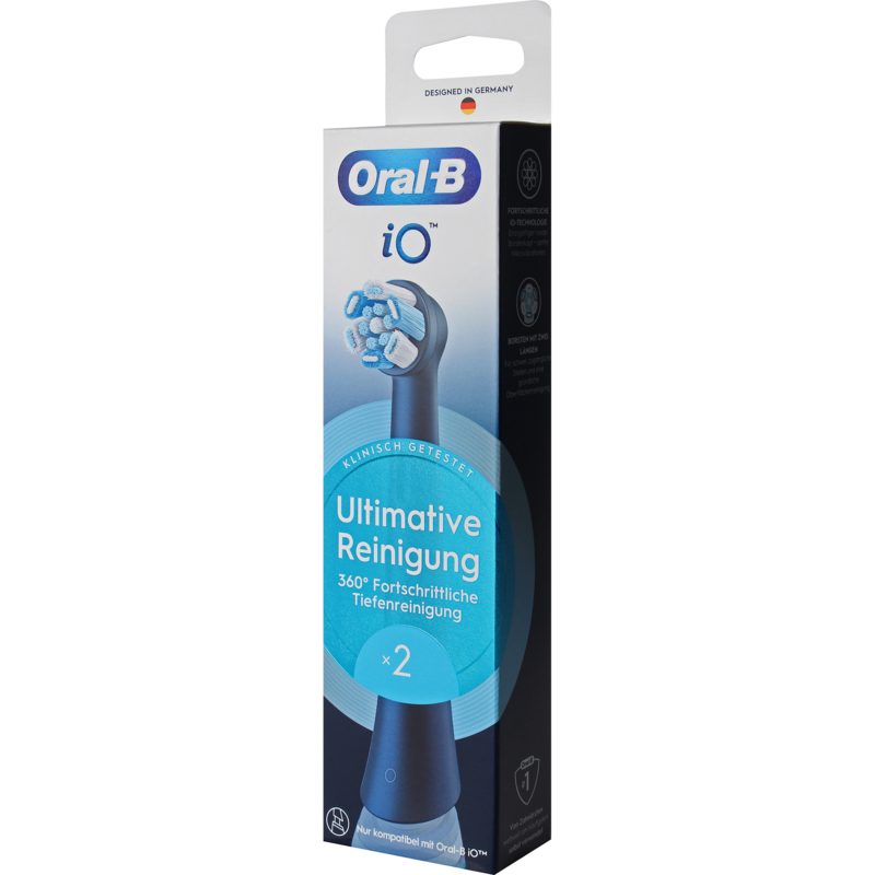 Braun Oral-B iO Ultimative Reinigung 2er Aufsteckbürste, schwarz, Überlegene
