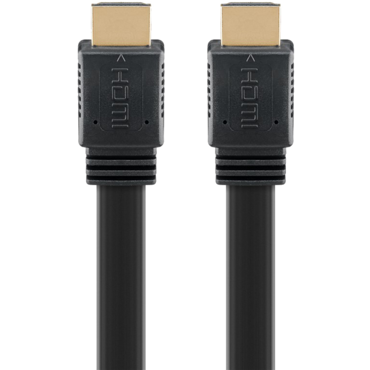 goobay High Speed HDMI 2.1 Flachkabel mit Ethernet 8K / 60 Hz Kabel, schwarz, 1