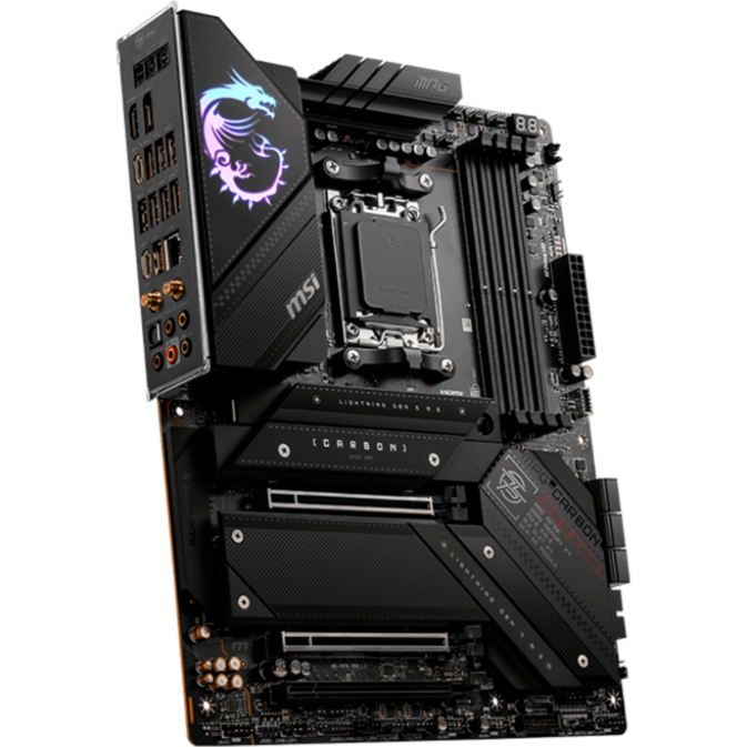 MSI MPG X670E CARBON WIFI Mainboard, schwarz, Gebraucht