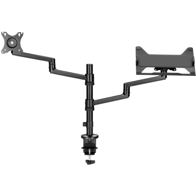 goobay Deluxe Monitorhalterung mit Laptop-Arm, schwarz, für Monitore von 17" -