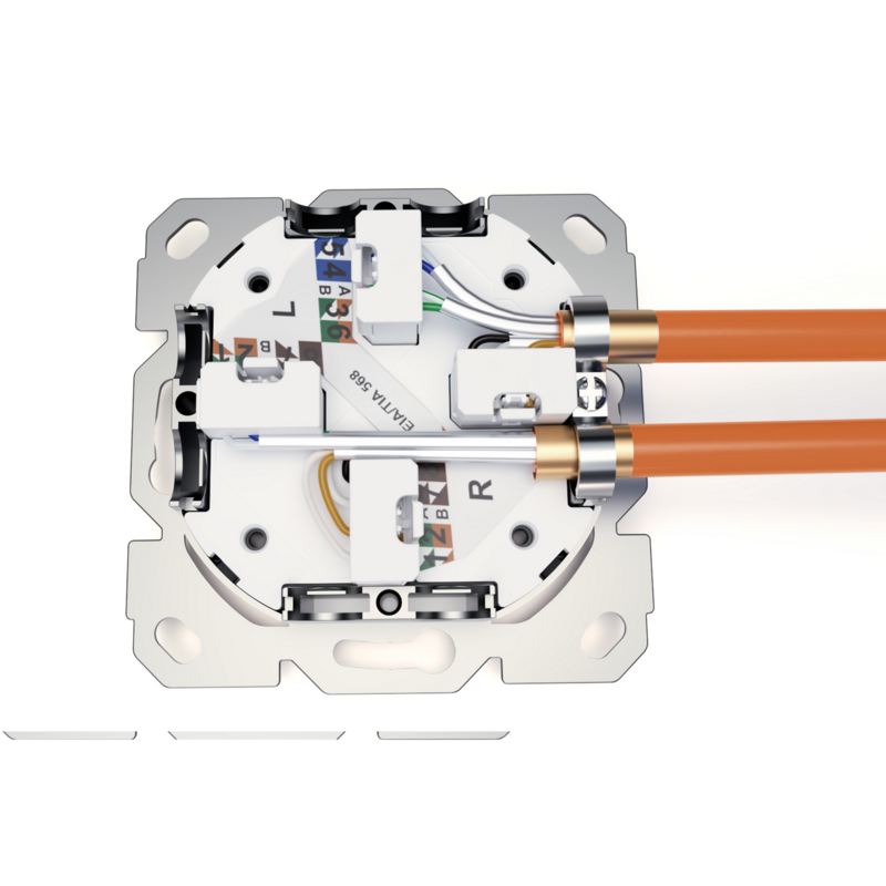Digitus CAT.6A Datenanschlussdose, Unterputz, geschirmt, 2x RJ-45 LSA