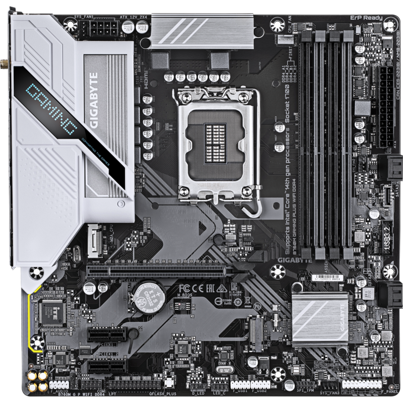GIGABYTE B760M GAMING PLUS WIFI DDR4 Mainboard, schwarz/silber