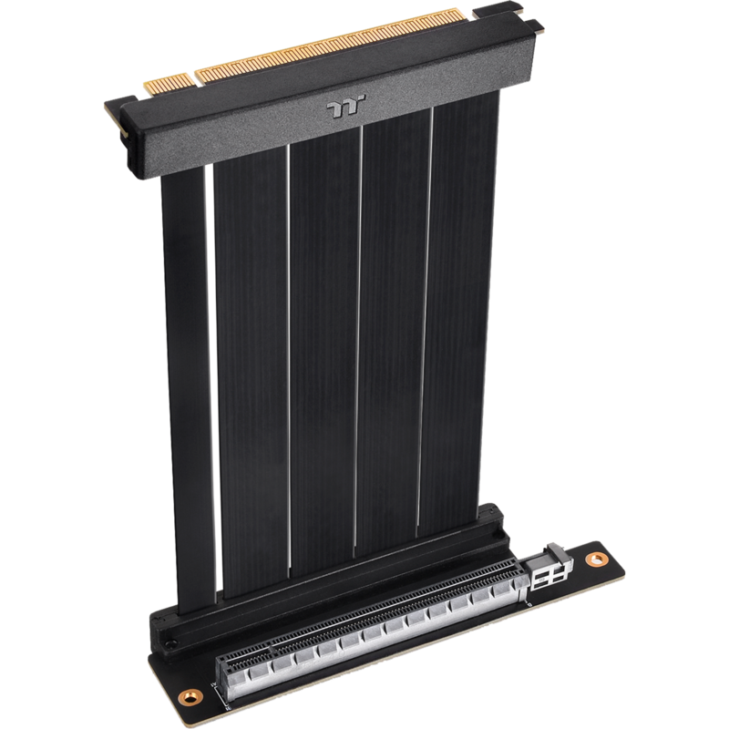 Thermaltake PCI-E 4.0 Dual 90° Riser Cable Kabel, schwarz, 13cm