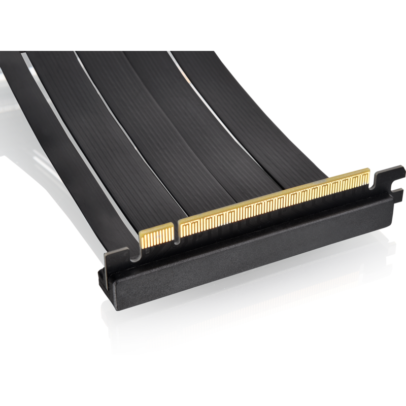 Thermaltake PCI-E 4.0 Dual 90° Riser Cable Kabel, schwarz, 13cm, Gebraucht