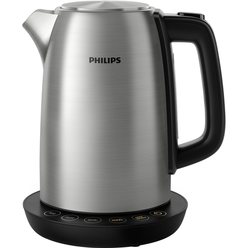 Philips Avance Collection Wasserkocher HD9359/90, edelstahl/schwarz, 2.200 Watt