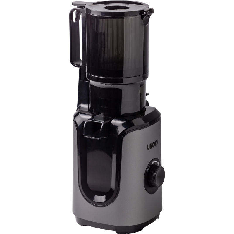 Unold Slow Juicer Sam Entsafter, silber/schwarz, 200 Watt, Saftbehälter 1 Liter