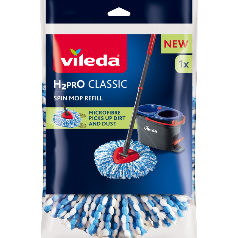 Vileda H2PrO CLASSIC Ersatzkopf für H2PrO Spin Mop Wischbezug