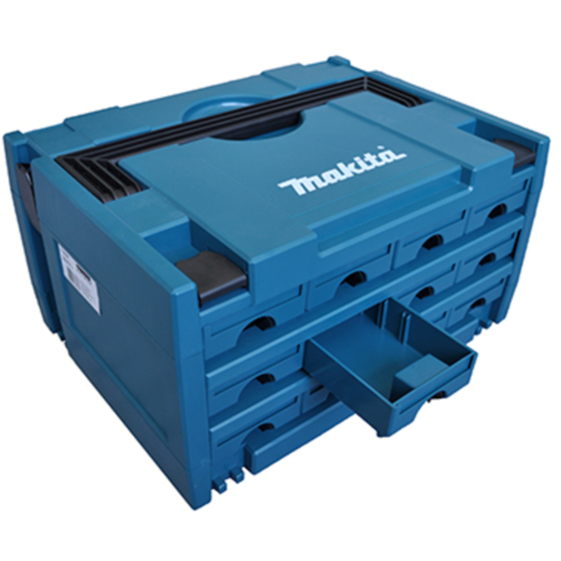Makita MAKSTOR Modell 3.12 Werkzeugkiste, blau, 12 Schubladen