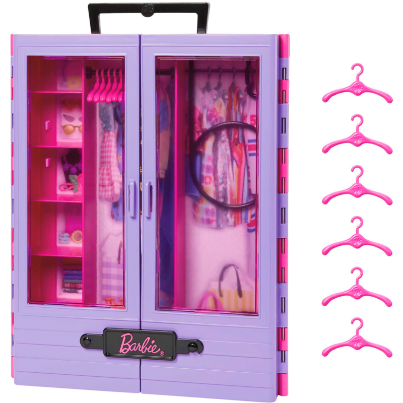 Barbie Barbie Kleiderschrank Puppenmöbel, rosa/weiß